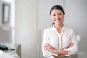 Hostess working at the hotel